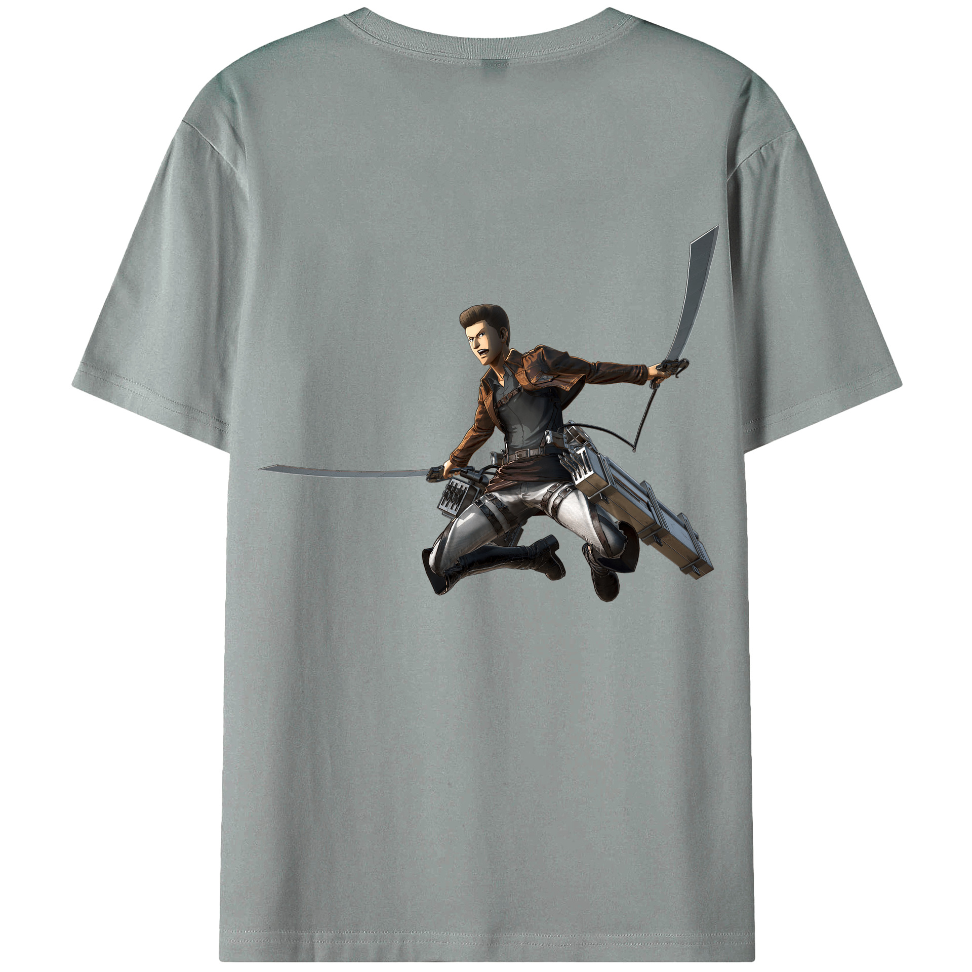 （画像用） 進撃の巨人 Attack on Titan 綿100％ メンズ半袖Tシャツ（バックプリント） 通気性